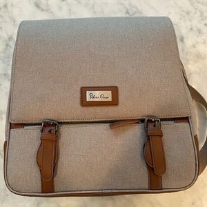 Silver Cross Diaper Bag Taupe Tan Leather